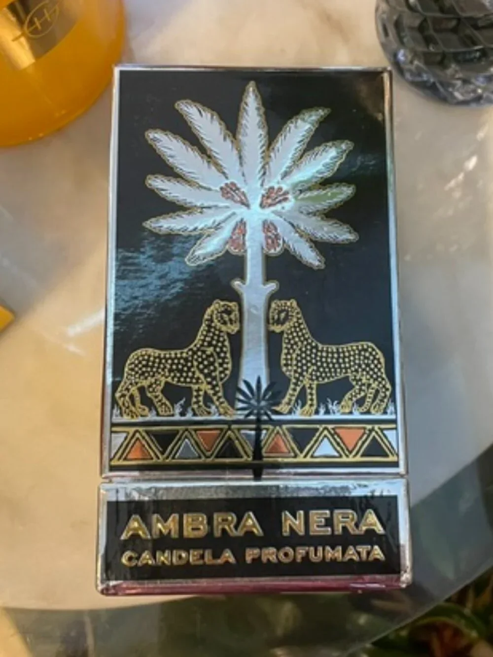 ORTIGIA Ambra Nera Large Candle 6 oz. NWT Gift Boxed
